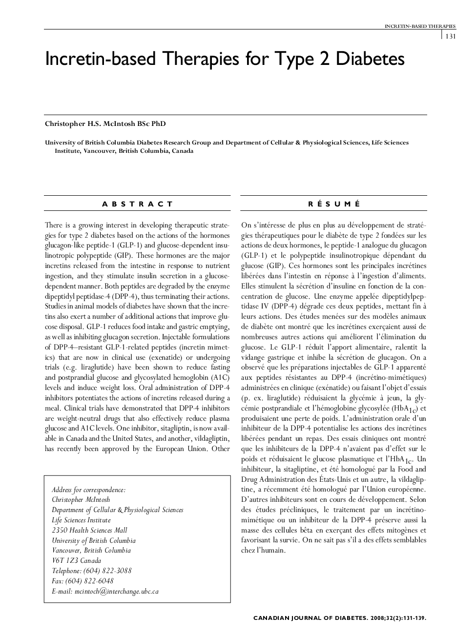 Incretin-based Therapies for Type 2 Diabetes