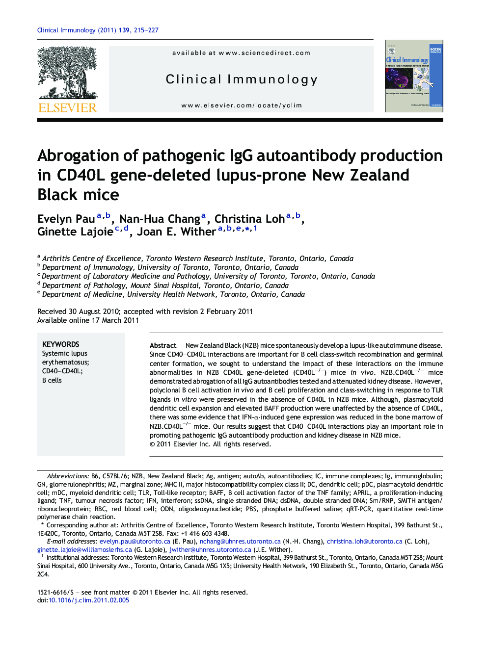 Abrogation of pathogenic IgG autoantibody production in CD40L gene-deleted lupus-prone New Zealand Black mice