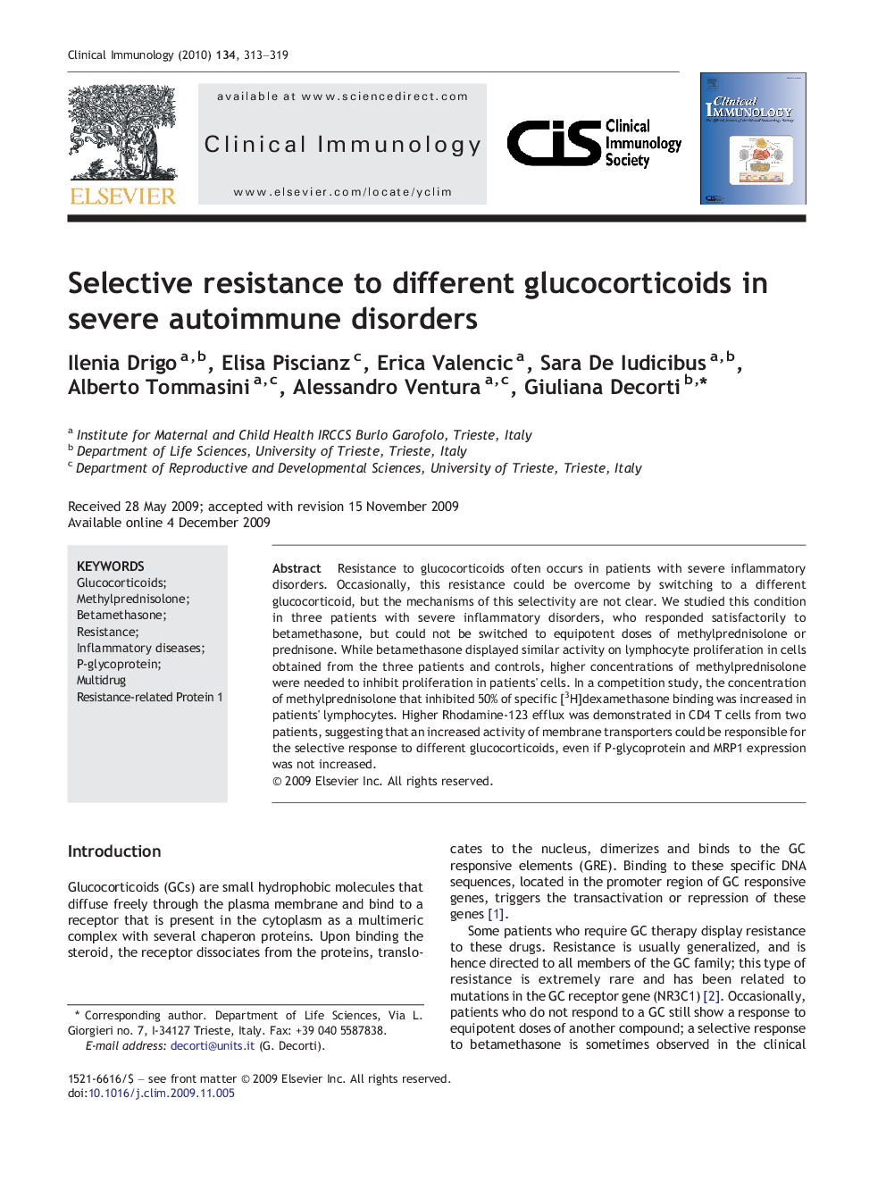 Selective resistance to different glucocorticoids in severe autoimmune disorders