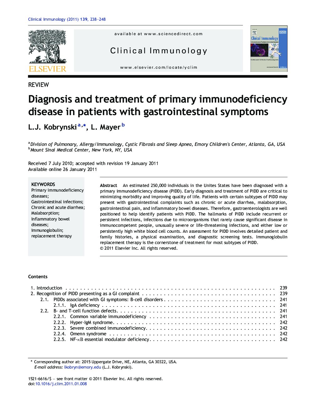 Diagnosis and treatment of primary immunodeficiency disease in patients with gastrointestinal symptoms