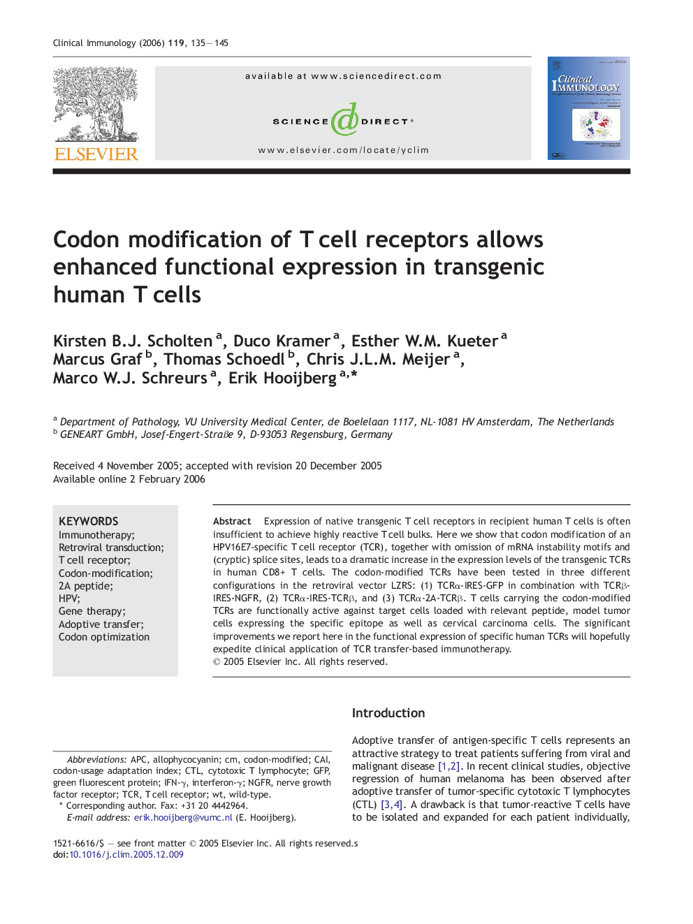 Codon modification of T cell receptors allows enhanced functional expression in transgenic human T cells