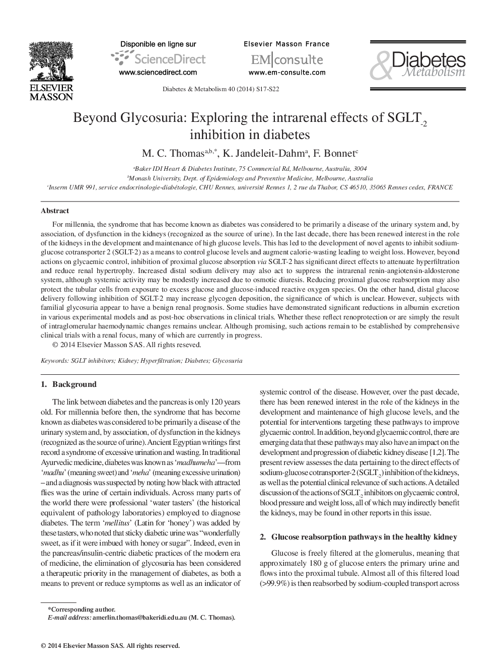 Beyond Glycosuria: Exploring the intrarenal effects of SGLT-2 inhibition in diabetes