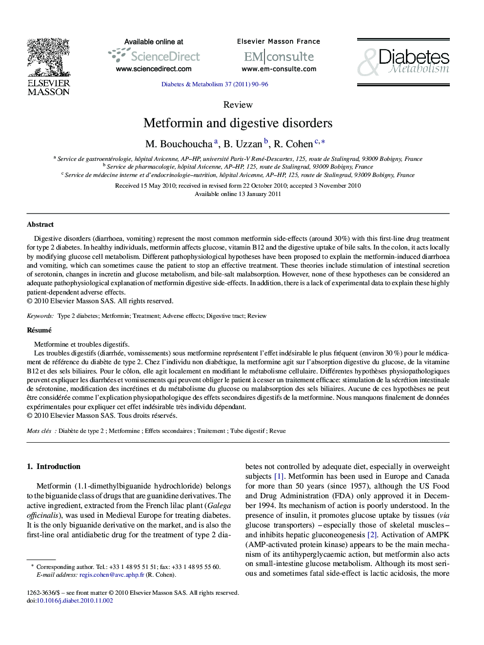 Metformin and digestive disorders