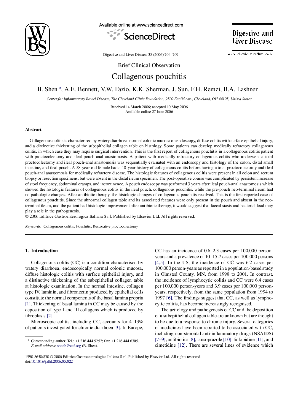 Collagenous pouchitis