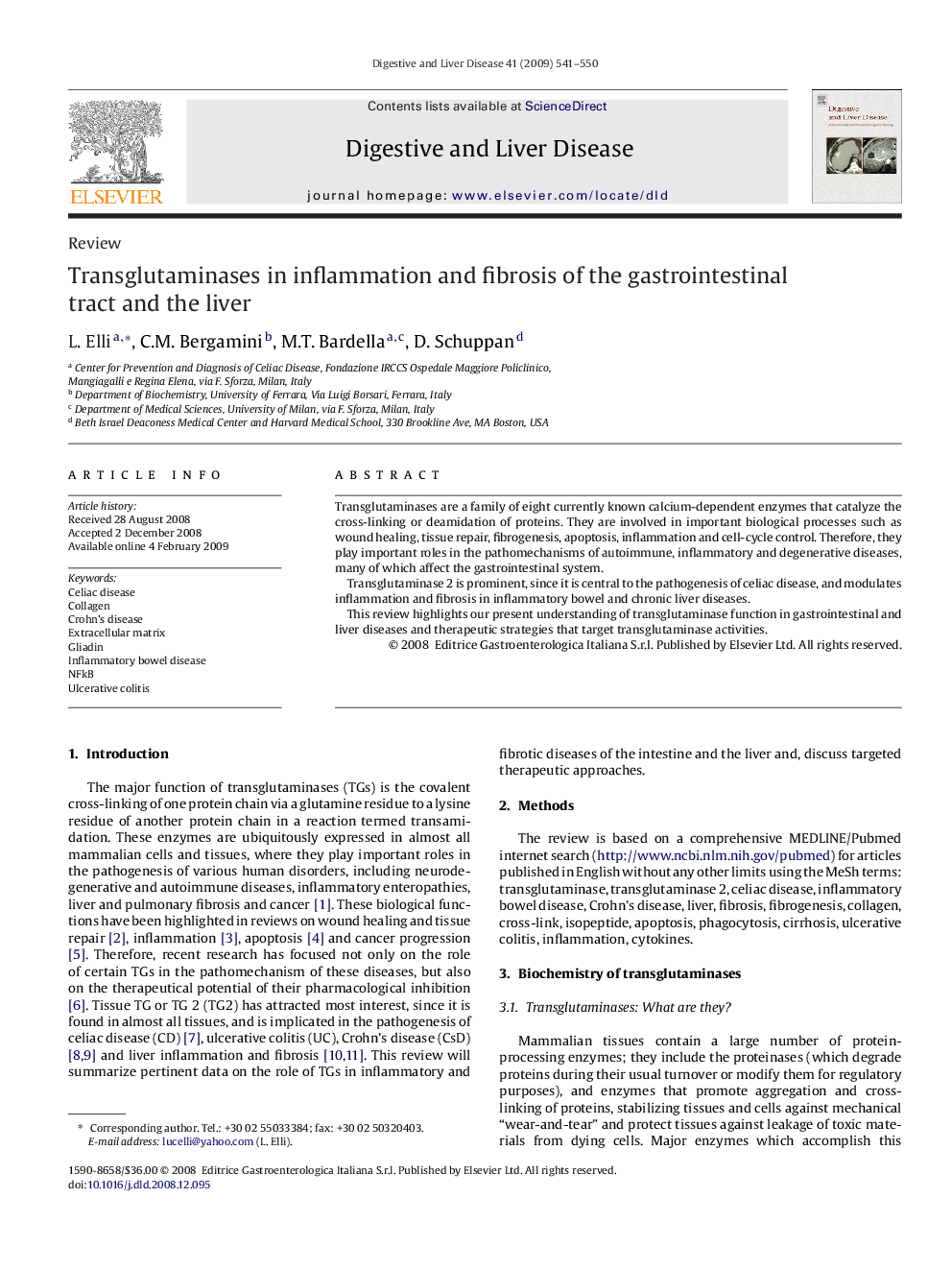 Transglutaminases in inflammation and fibrosis of the gastrointestinal tract and the liver