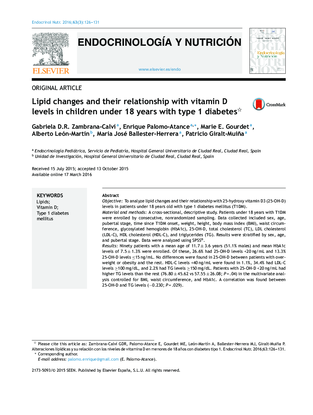 Lipid changes and their relationship with vitamin D levels in children under 18 years with type 1 diabetes 