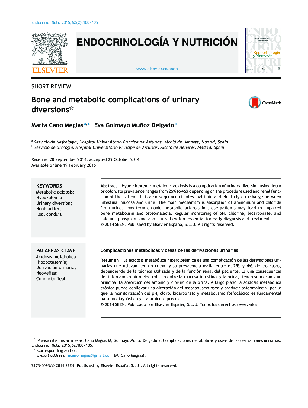 Bone and metabolic complications of urinary diversions 