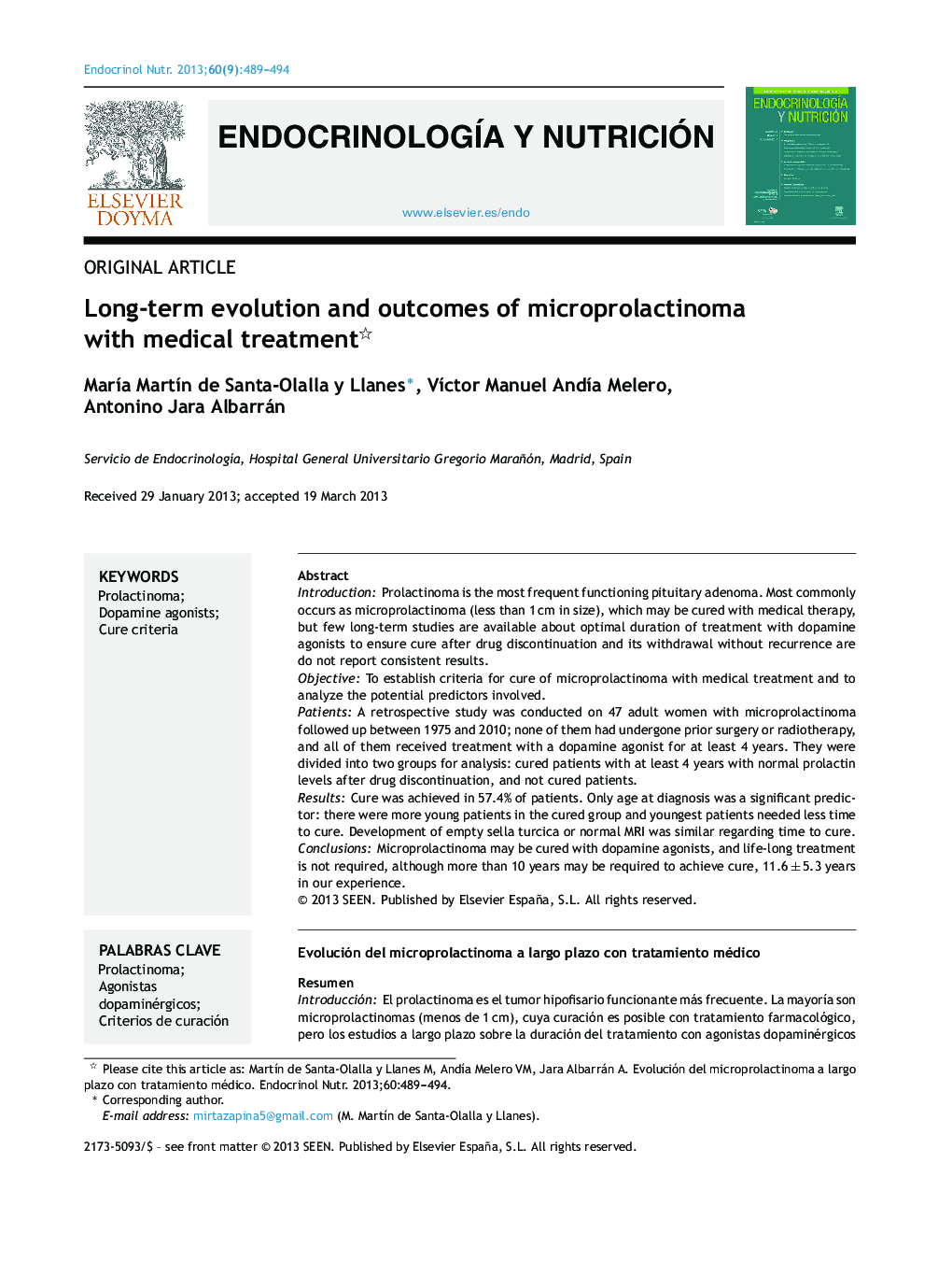 Long-term evolution and outcomes of microprolactinoma with medical treatment 