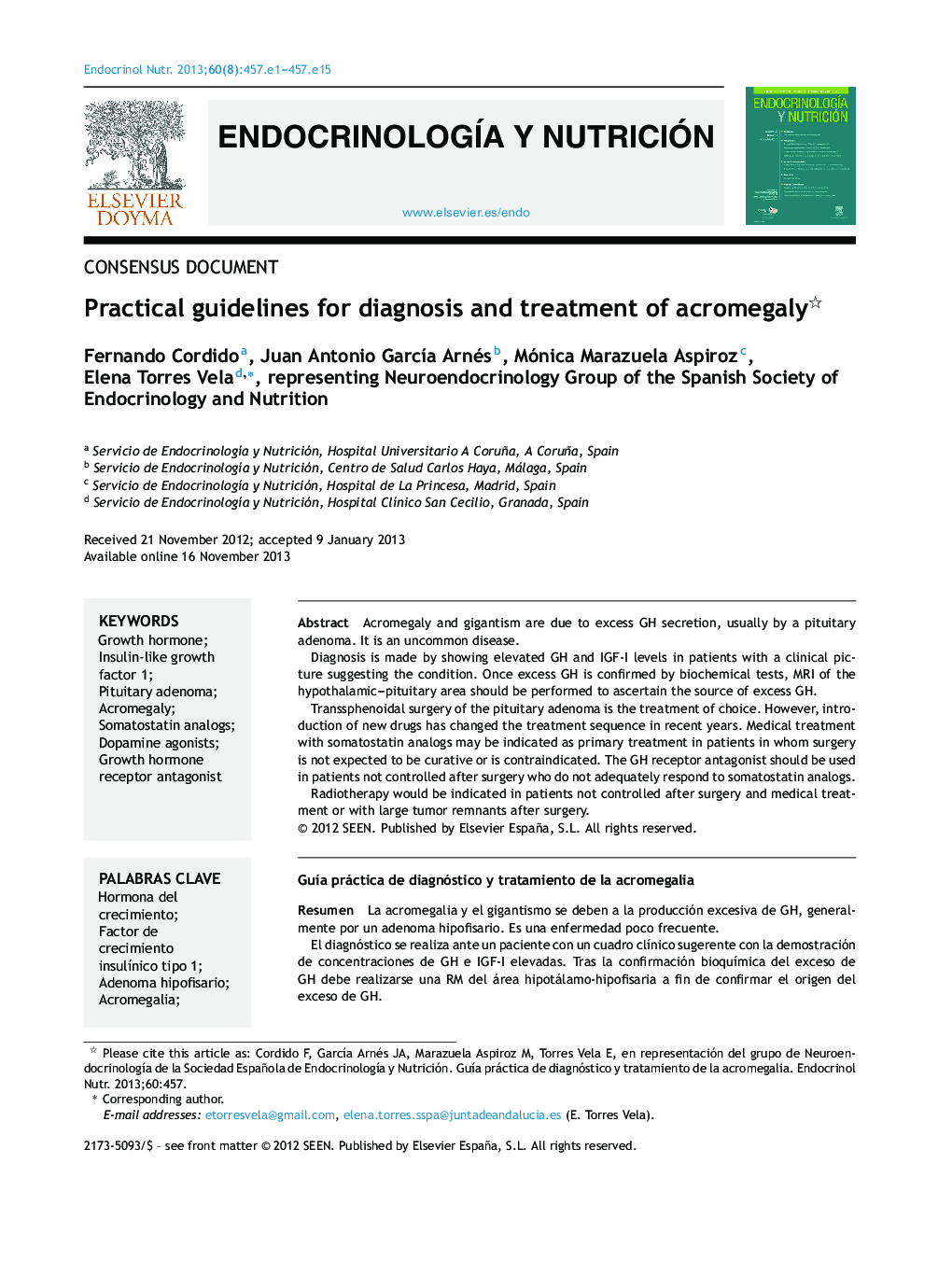 Practical guidelines for diagnosis and treatment of acromegaly