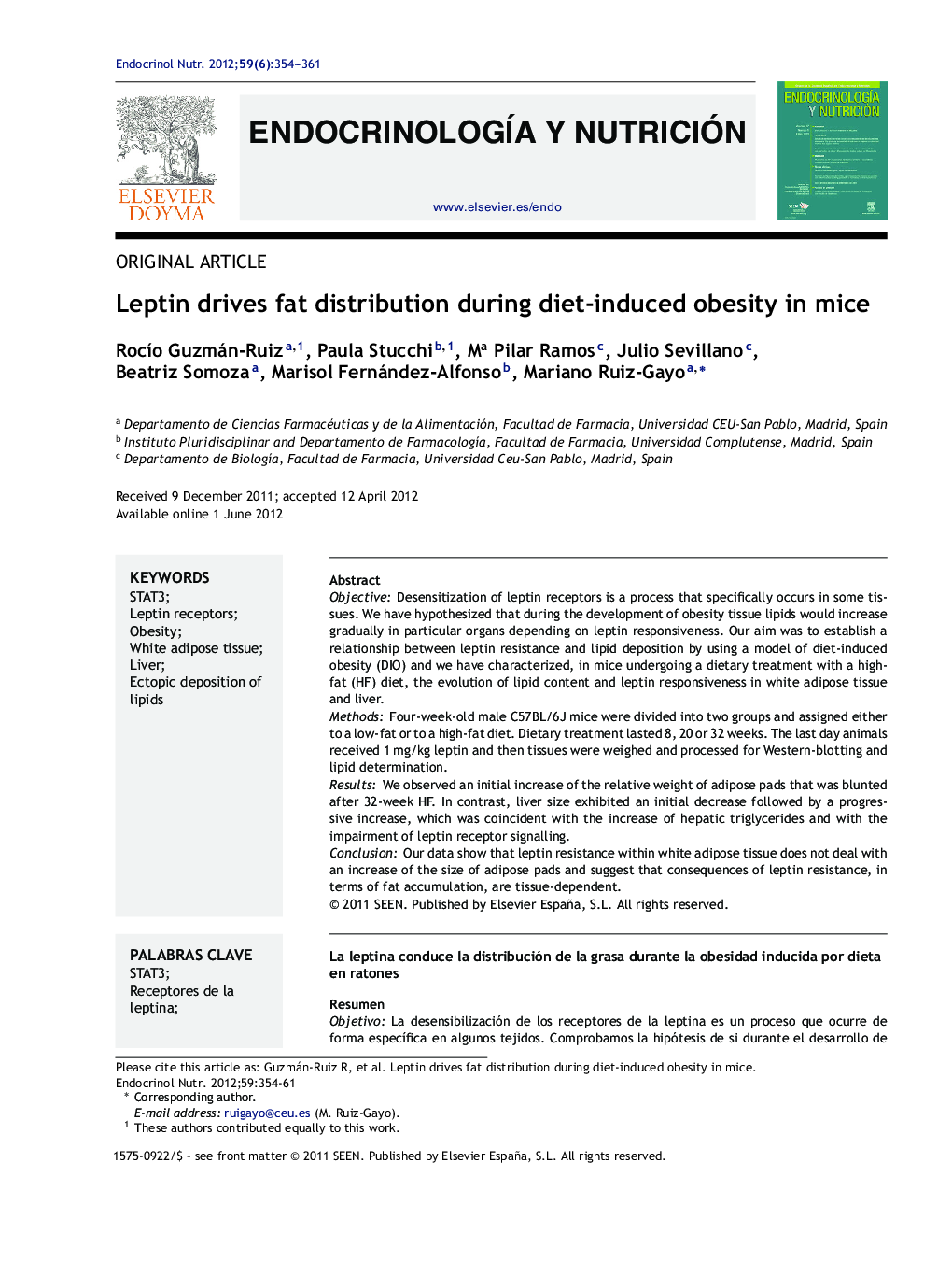 Leptin drives fat distribution during diet-induced obesity in mice 