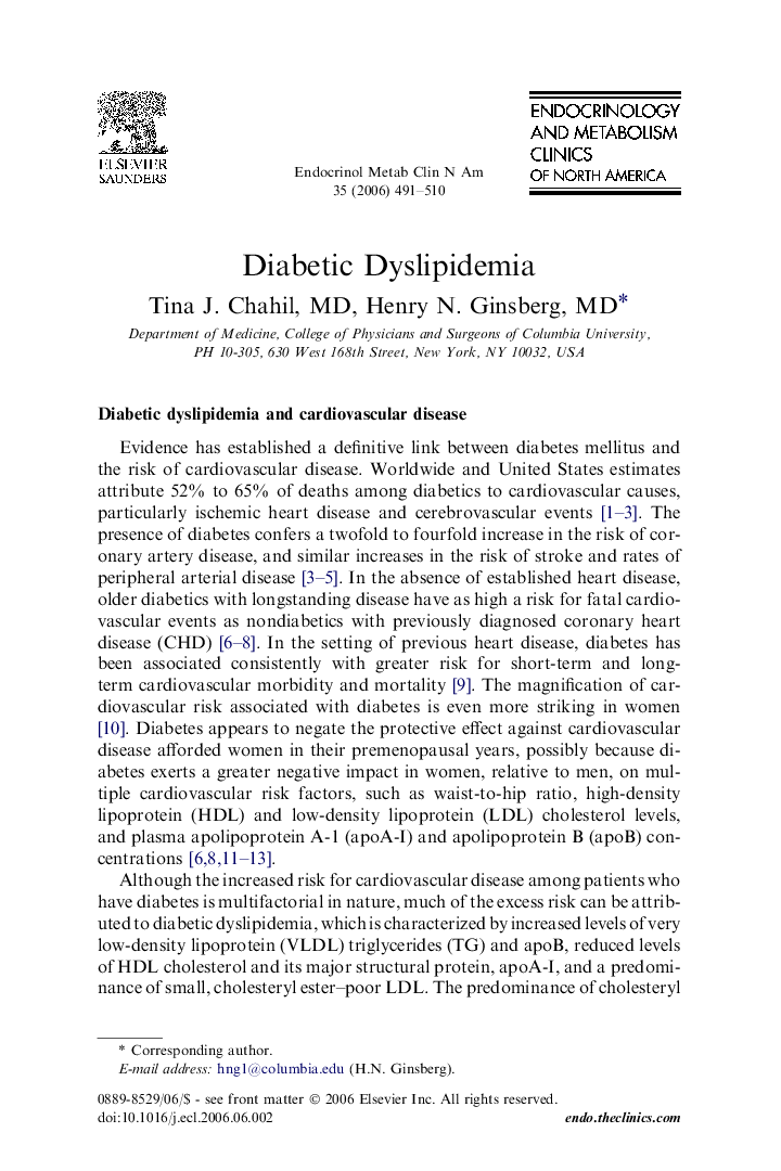 Diabetic Dyslipidemia