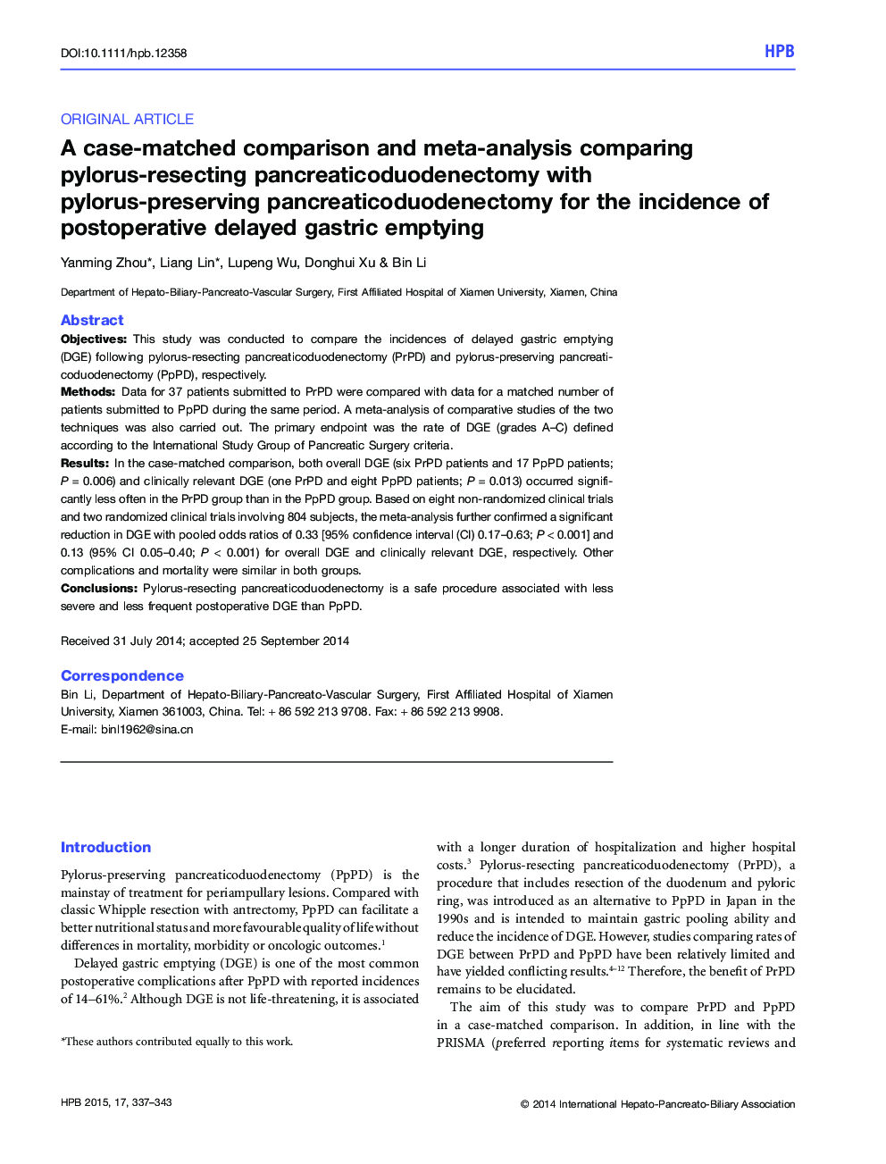 مقایسه و متاآنالیز مقایسه شده با پانکرایت سودوموناسیون پیلوروس پاستوریزاسیون با پانکراس سدیوژنکتومی با پیلوروس در مقایسه با موارد پوسیدگی تخمدان پس از عمل 