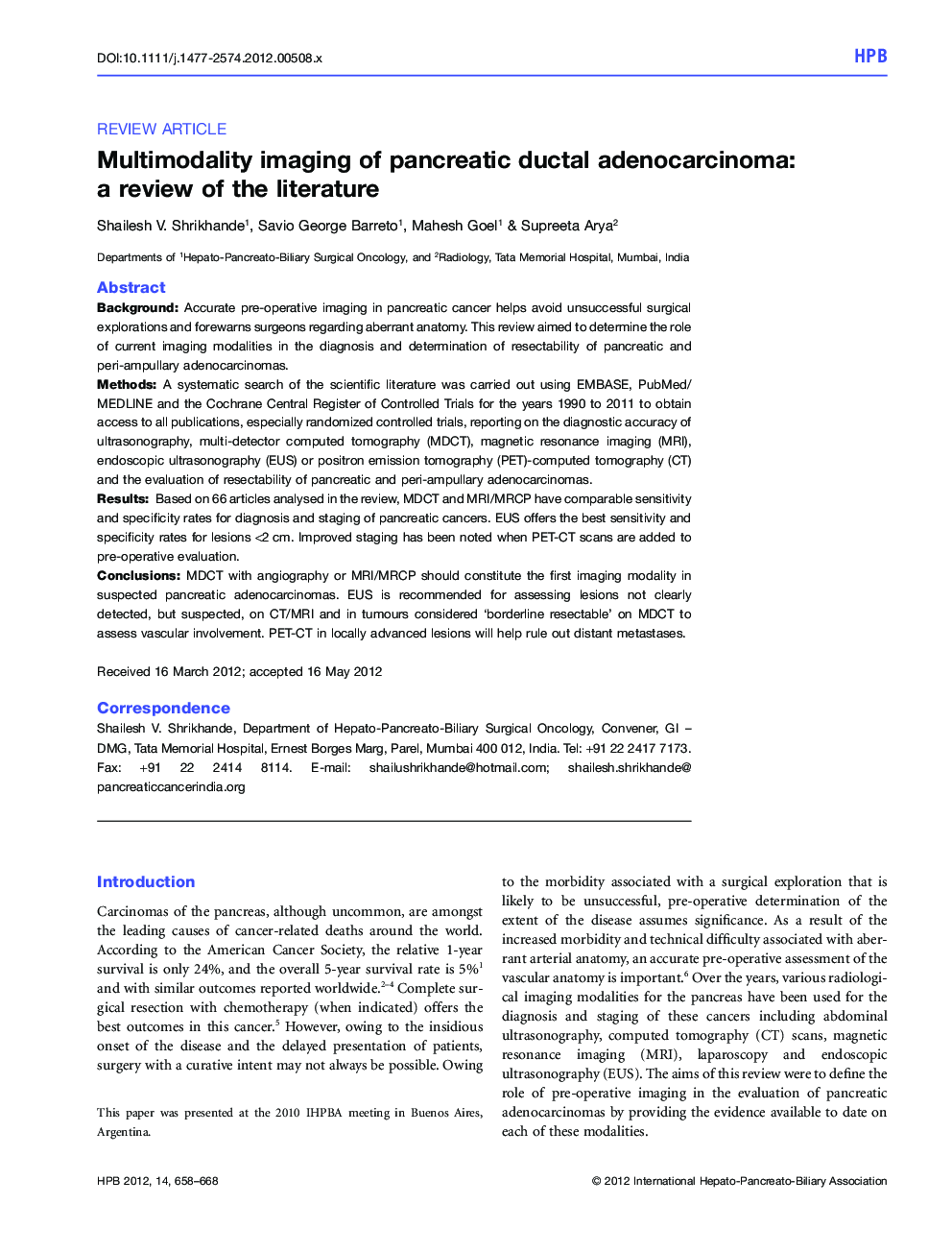 Multimodality imaging of pancreatic ductal adenocarcinoma: a review of the literature