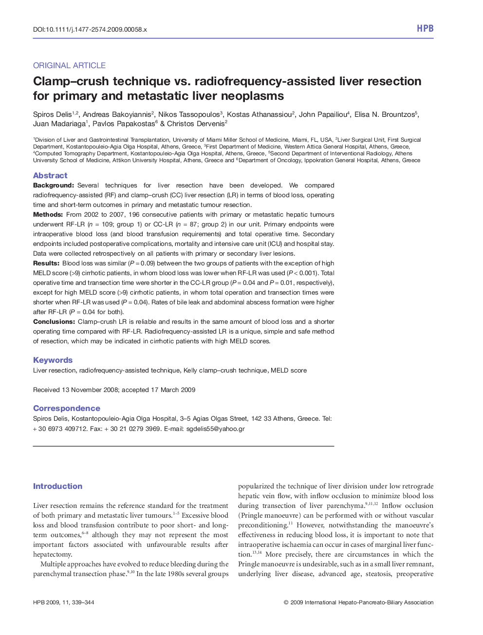 Clamp-crush technique vs. radiofrequency-assisted liver resection for primary and metastatic liver neoplasms