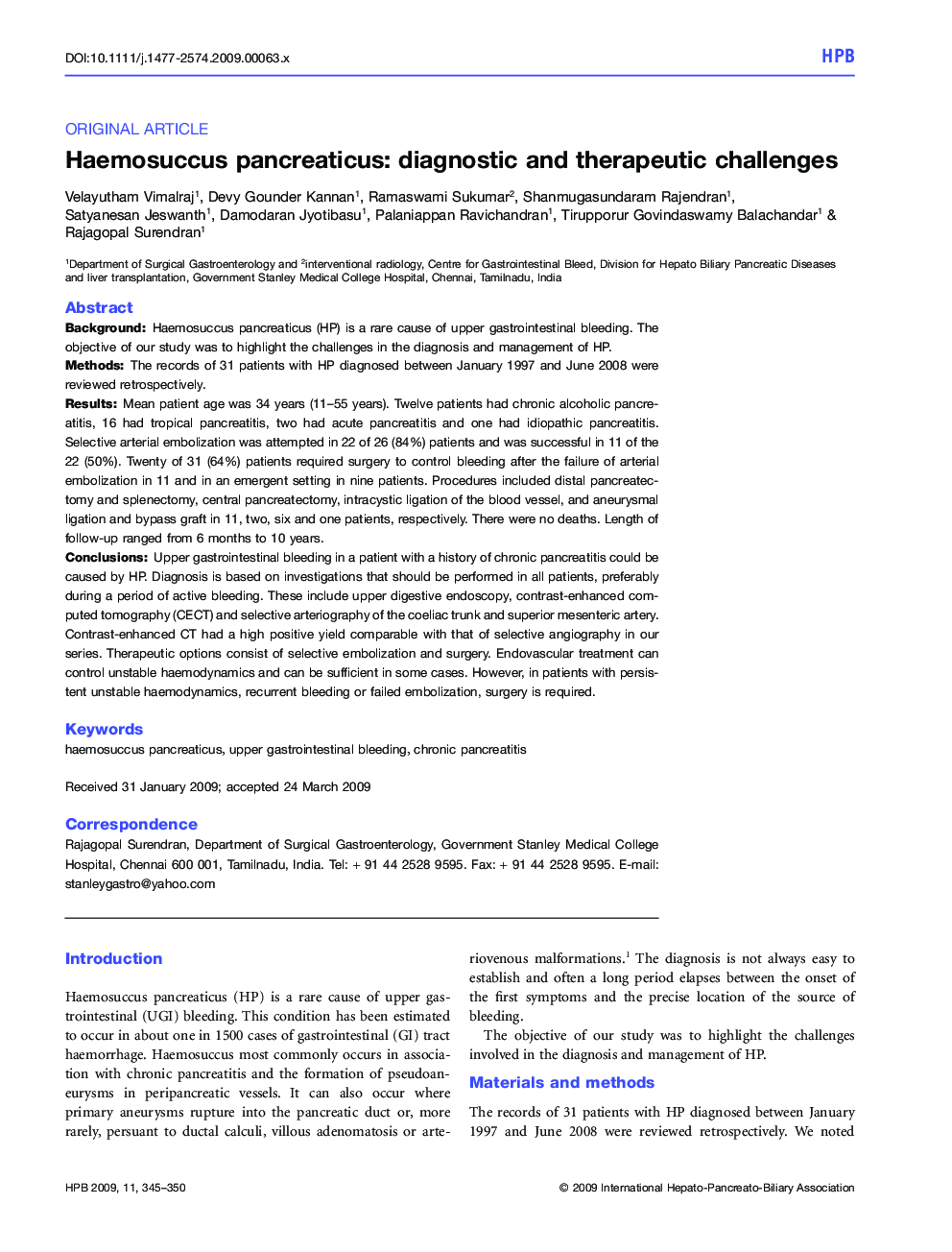 Haemosuccus pancreaticus: diagnostic and therapeutic challenges