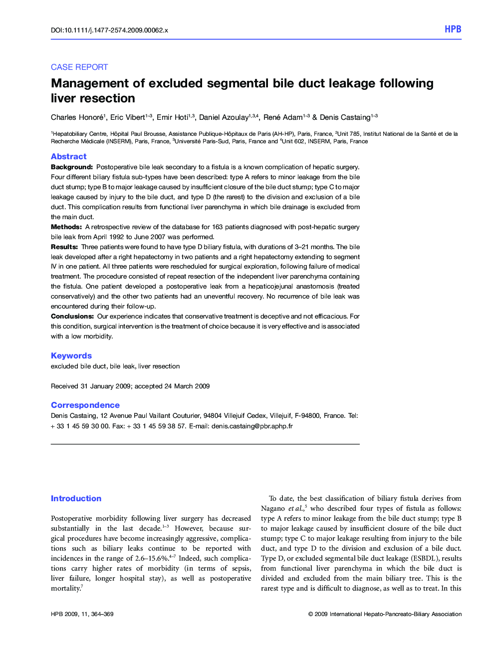 Management of excluded segmental bile duct leakage following liver resection