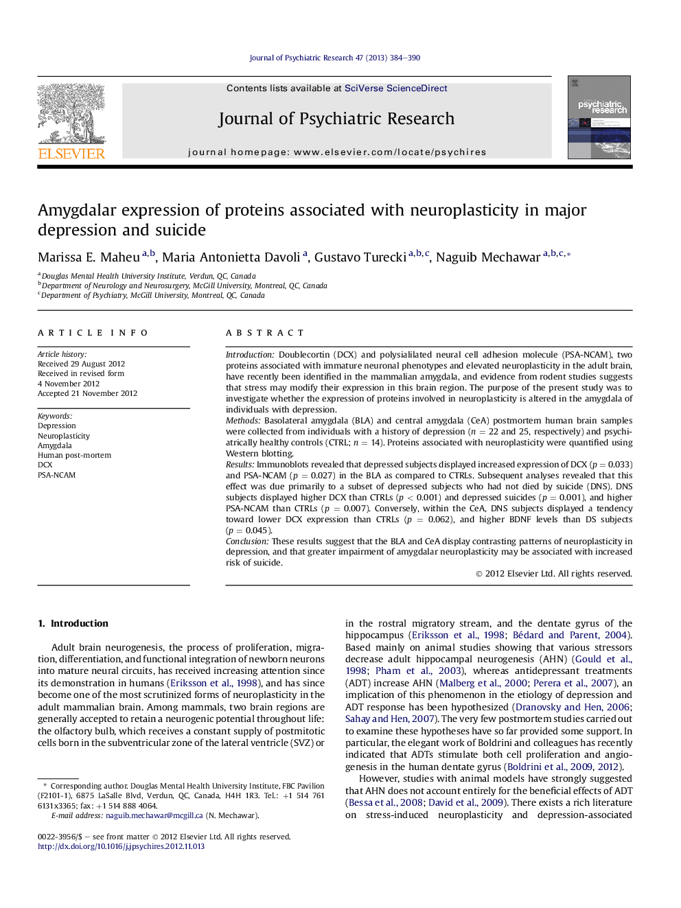 Amygdalar expression of proteins associated with neuroplasticity in major depression and suicide