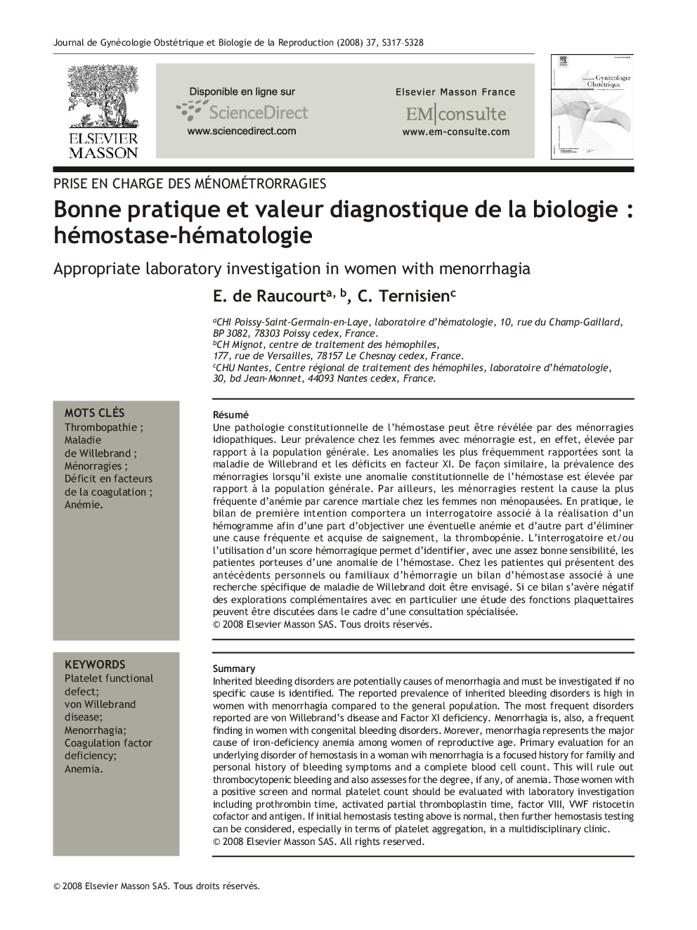 Bonne pratique et valeur diagnostique de la biologie : hémostase-hématologie