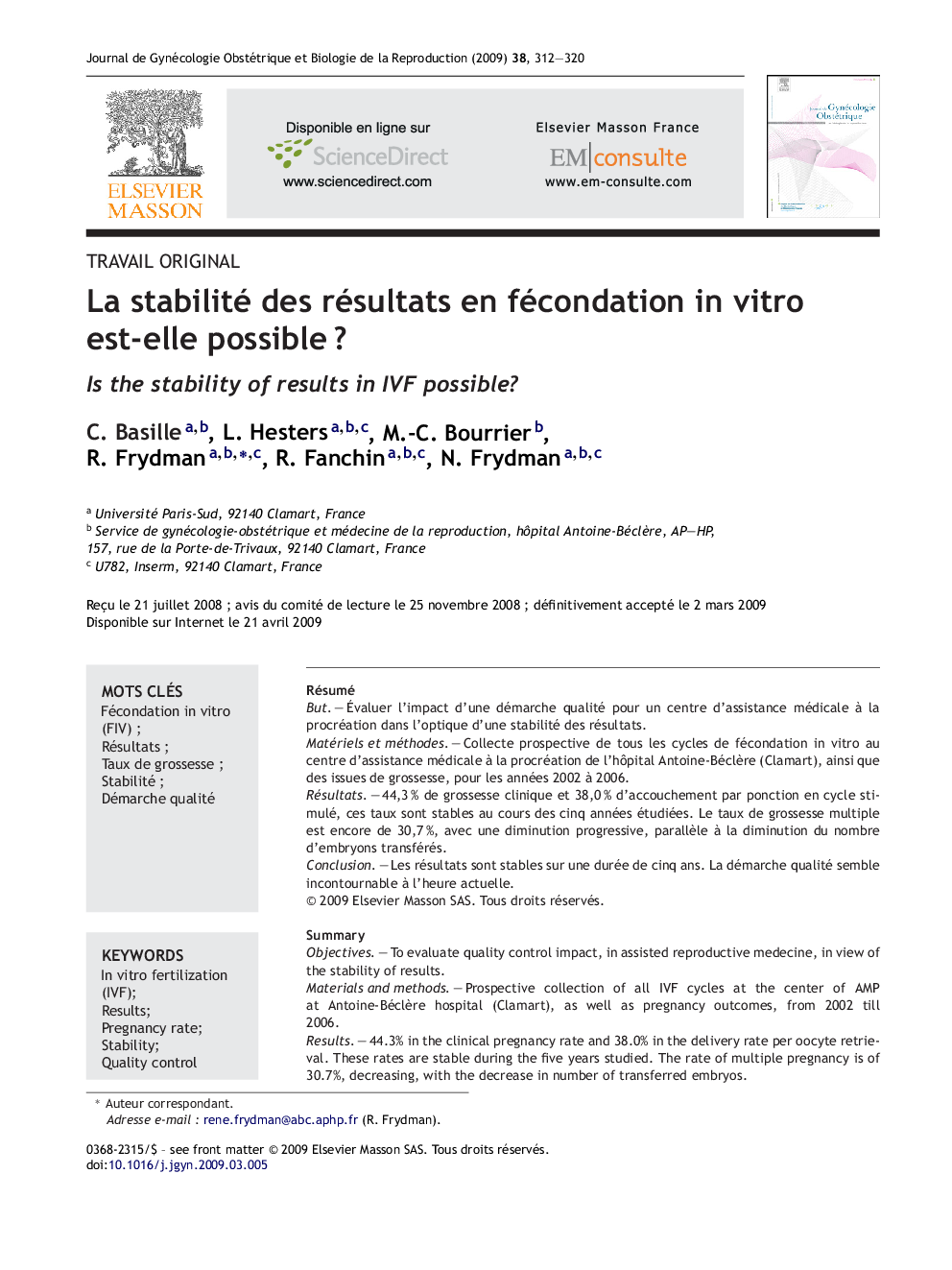 La stabilité des résultats en fécondation in vitro est-elle possibleÂ ?