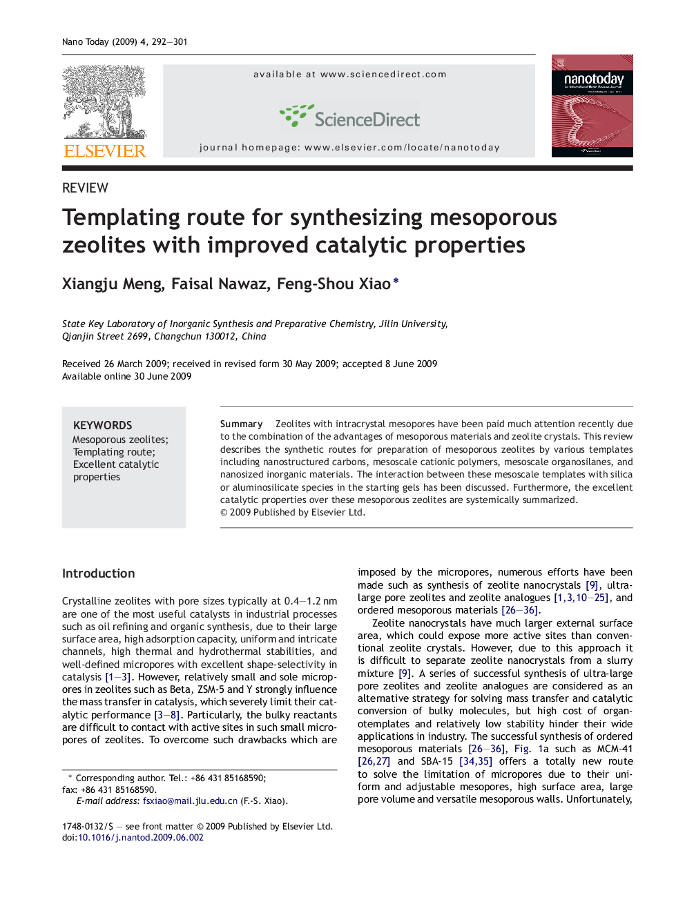 Templating route for synthesizing mesoporous zeolites with improved catalytic properties