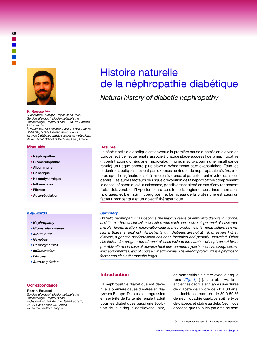 Histoire naturelle de la néphropathie diabétique