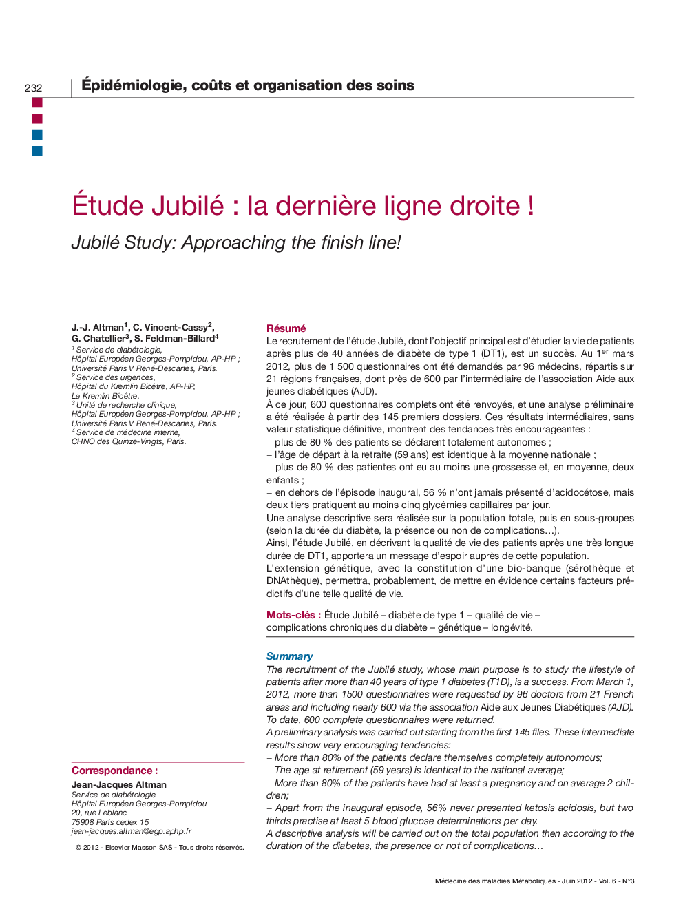 Ãtude JubiléÂ : la derniÃ¨re ligne droiteÂ !