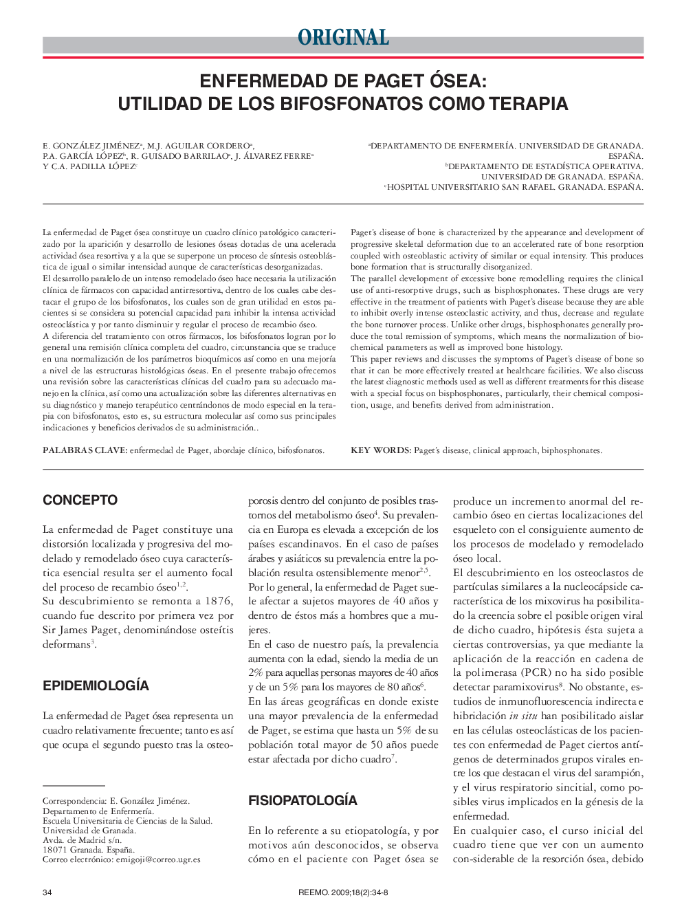 Enfermedad de paget ósea: utilidad de los bifosfonatos como terapia