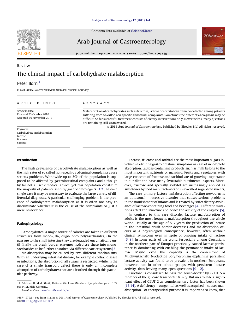 The clinical impact of carbohydrate malabsorption