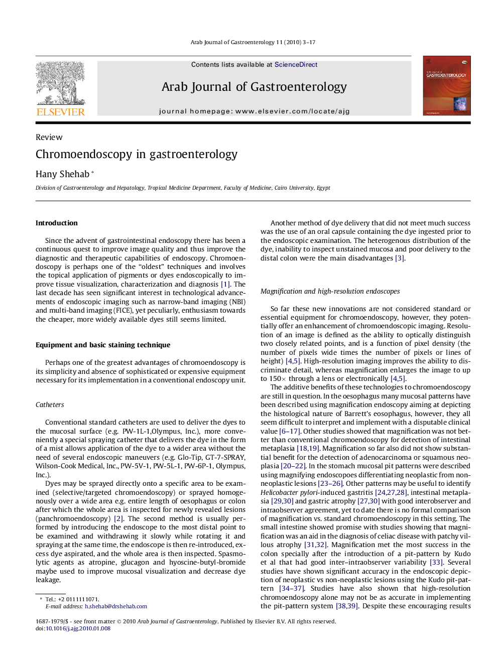 Chromoendoscopy in gastroenterology