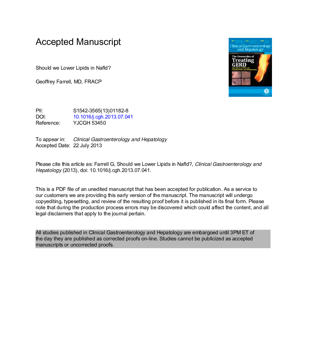 Should We Lower Lipids in Nonalcoholic Fatty Liver Disease?