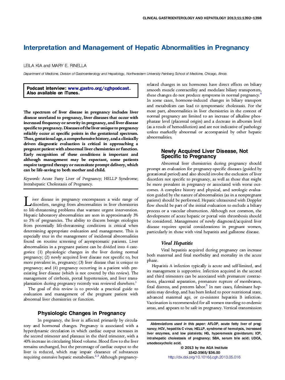 Interpretation and Management of Hepatic Abnormalities in Pregnancy