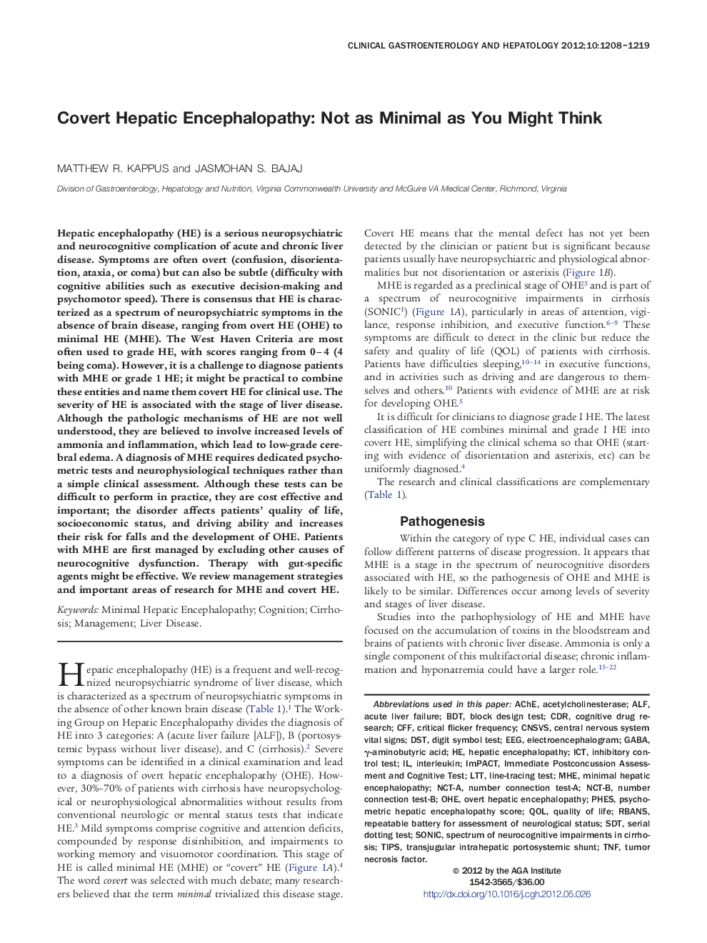 Covert Hepatic Encephalopathy: Not as Minimal as You Might Think