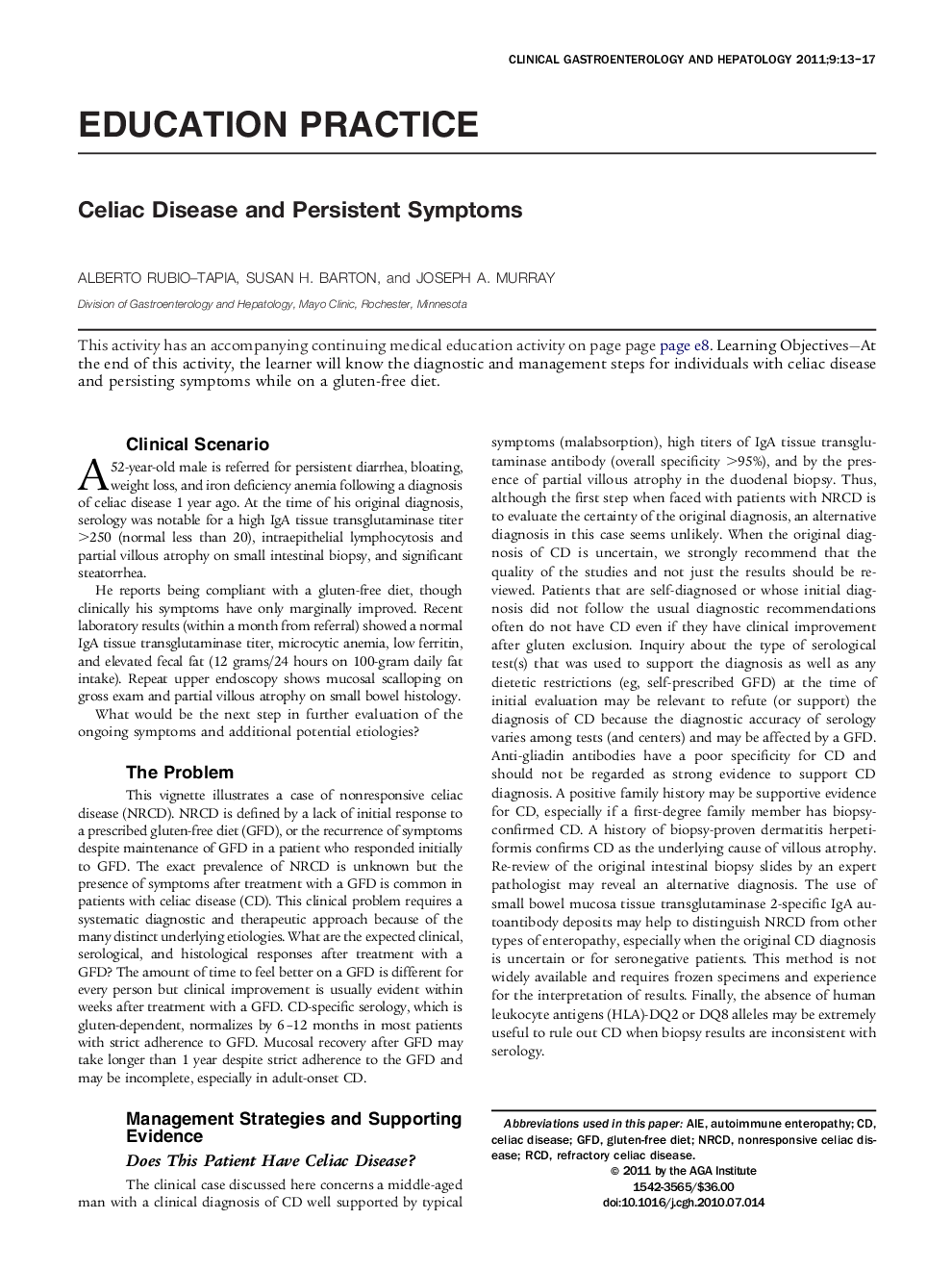 Celiac Disease and Persistent Symptoms