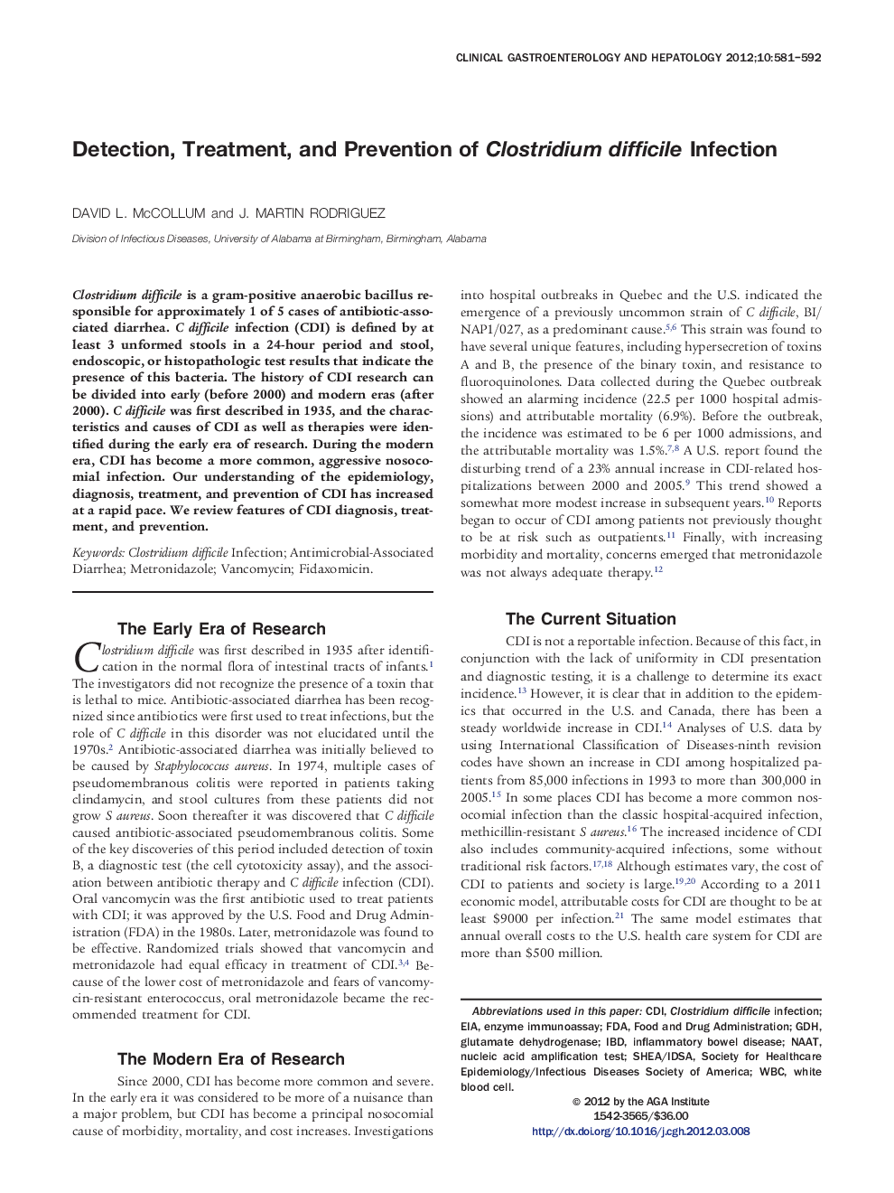 عکس صفحه اول مقاله: Detection, Treatment, and Prevention of Clostridium difficile Infection Detection, Treatment, and Prevention of Clostridium difficile Infection