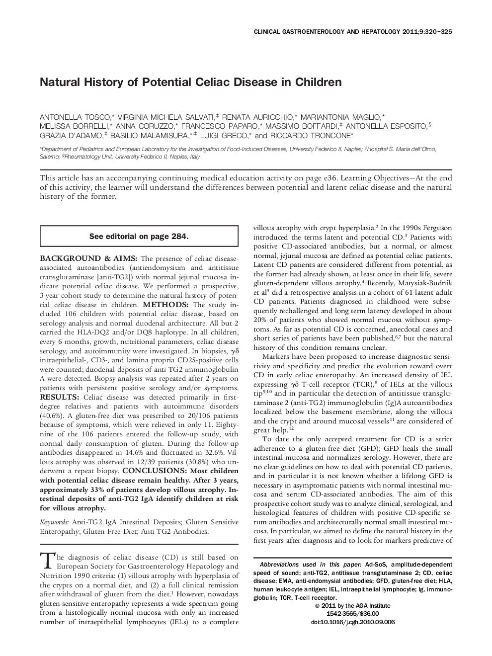 Natural History of Potential Celiac Disease in Children