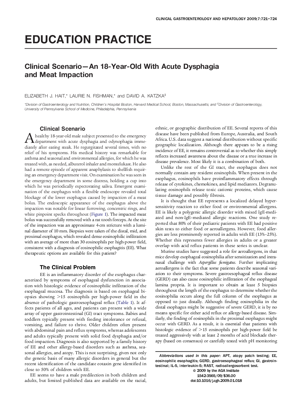 Clinical Scenario-An 18-Year-Old With Acute Dysphagia and Meat Impaction