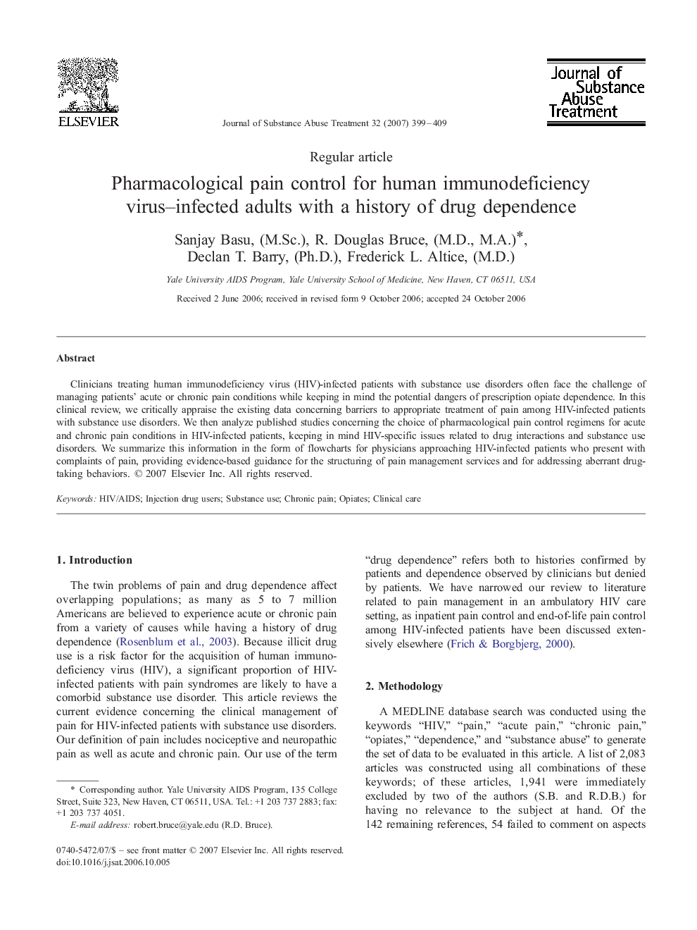 Pharmacological pain control for human immunodeficiency virus–infected adults with a history of drug dependence