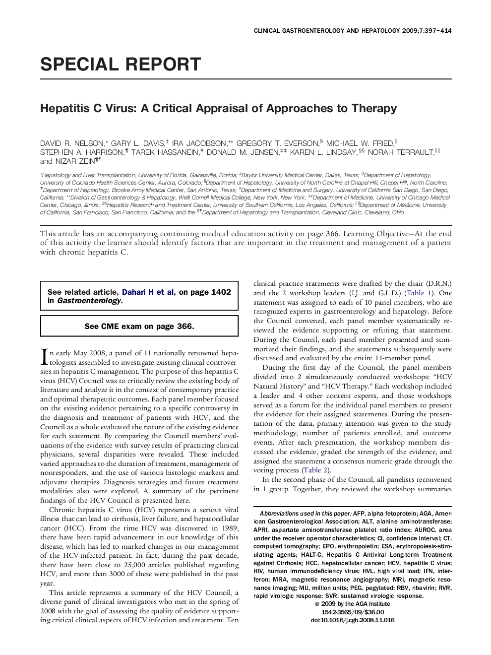 Hepatitis C Virus: A Critical Appraisal of Approaches to Therapy