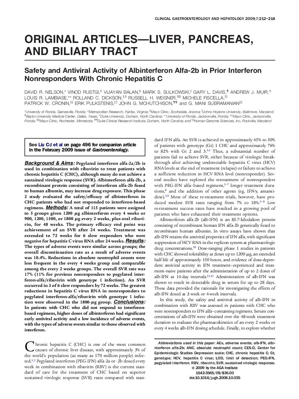 Safety and Antiviral Activity of Albinterferon Alfa-2b in Prior Interferon Nonresponders With Chronic Hepatitis C