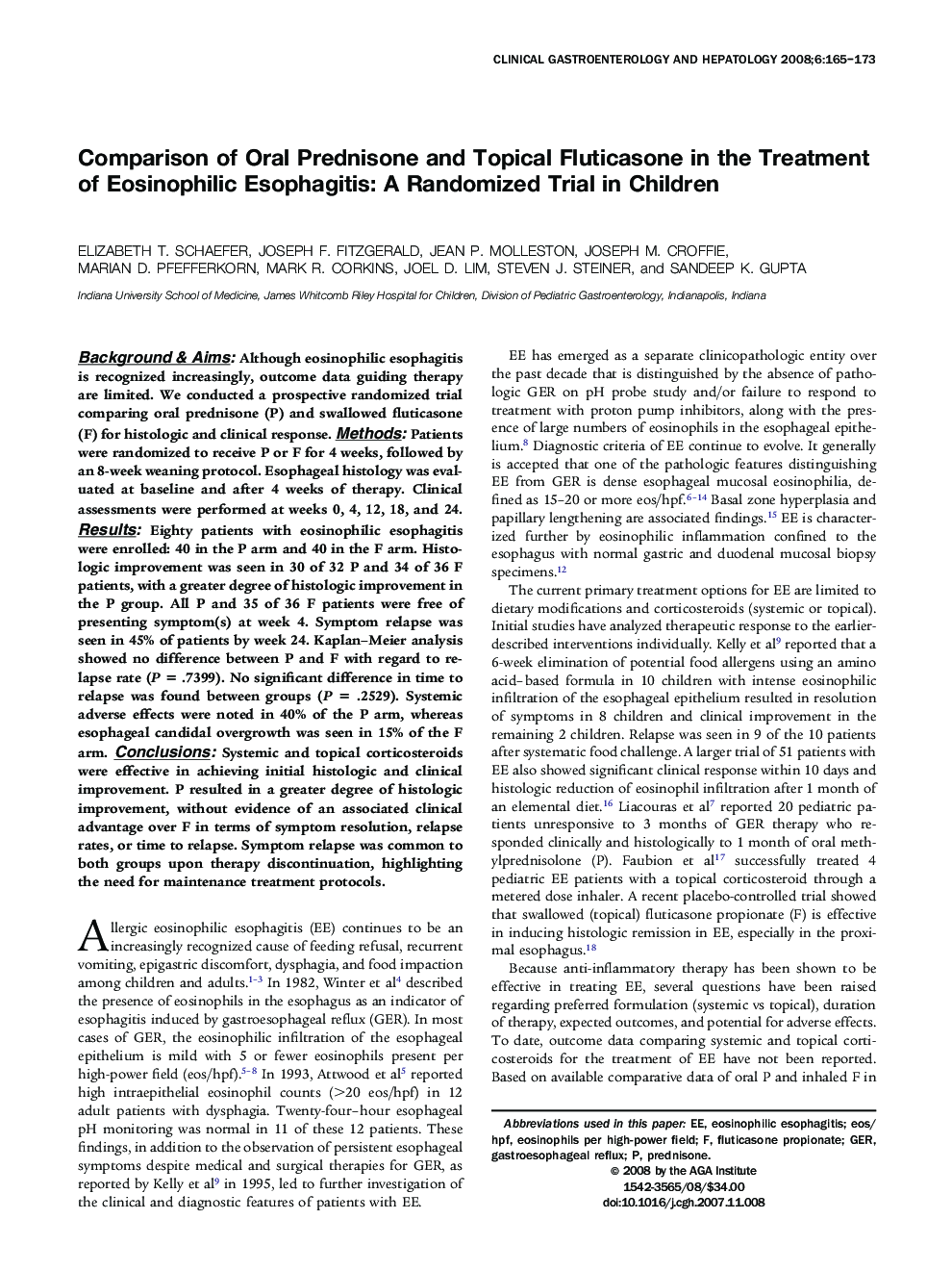 Comparison of Oral Prednisone and Topical Fluticasone in the Treatment of Eosinophilic Esophagitis: A Randomized Trial in Children 