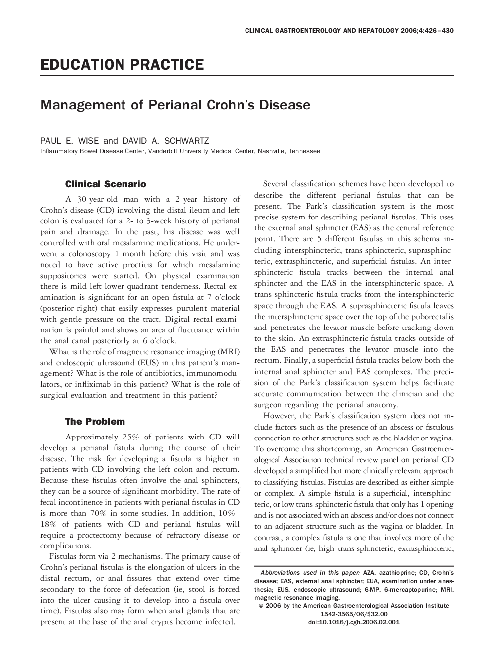 Management of Perianal Crohn's Disease