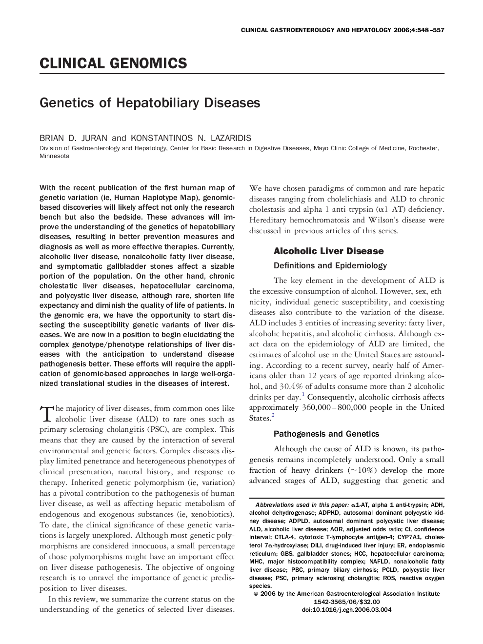 Genetics of Hepatobiliary Diseases