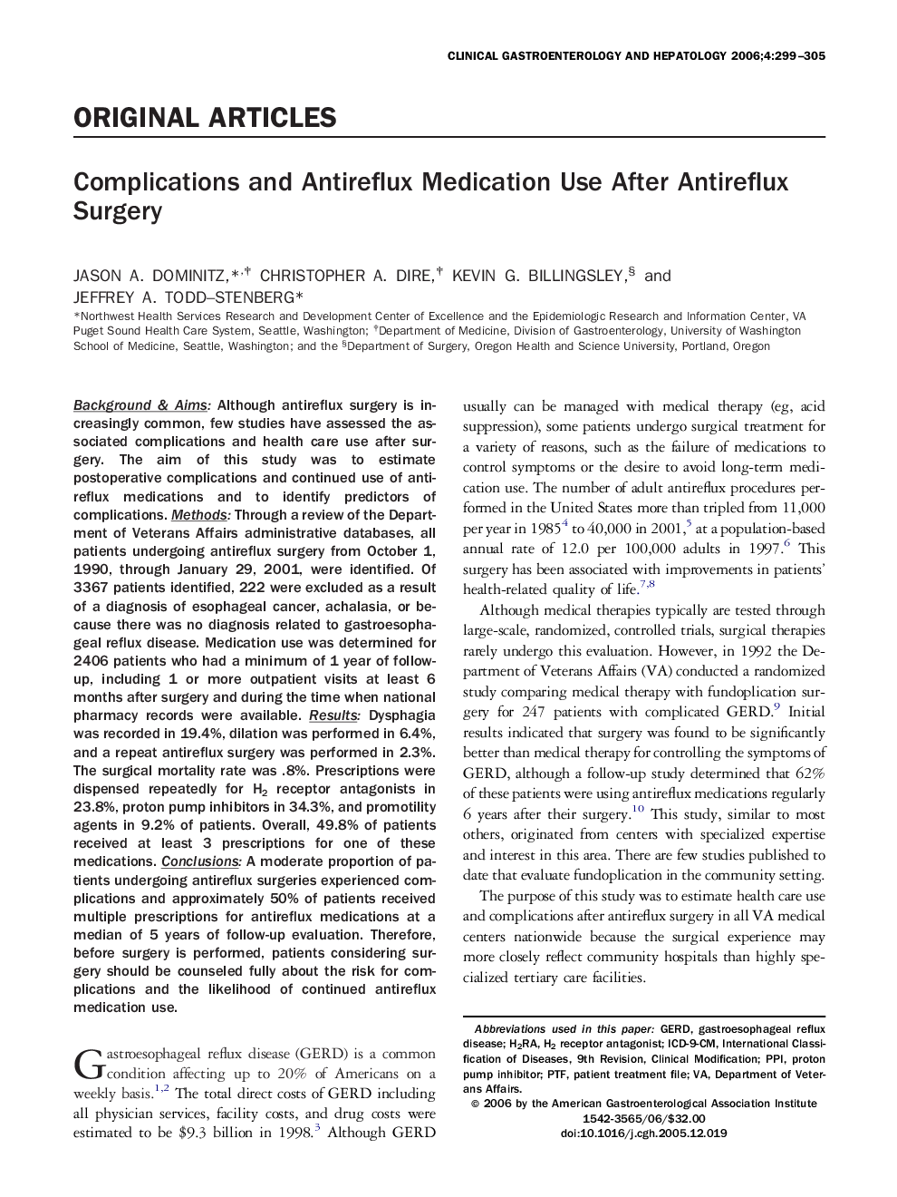 Complications and Antireflux Medication Use After Antireflux Surgery