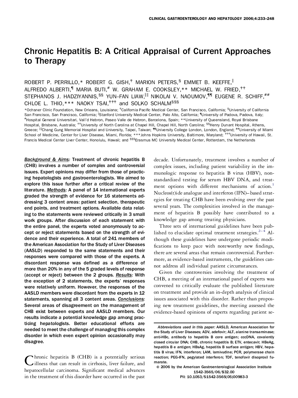 Chronic Hepatitis B: A Critical Appraisal of Current Approaches to Therapy