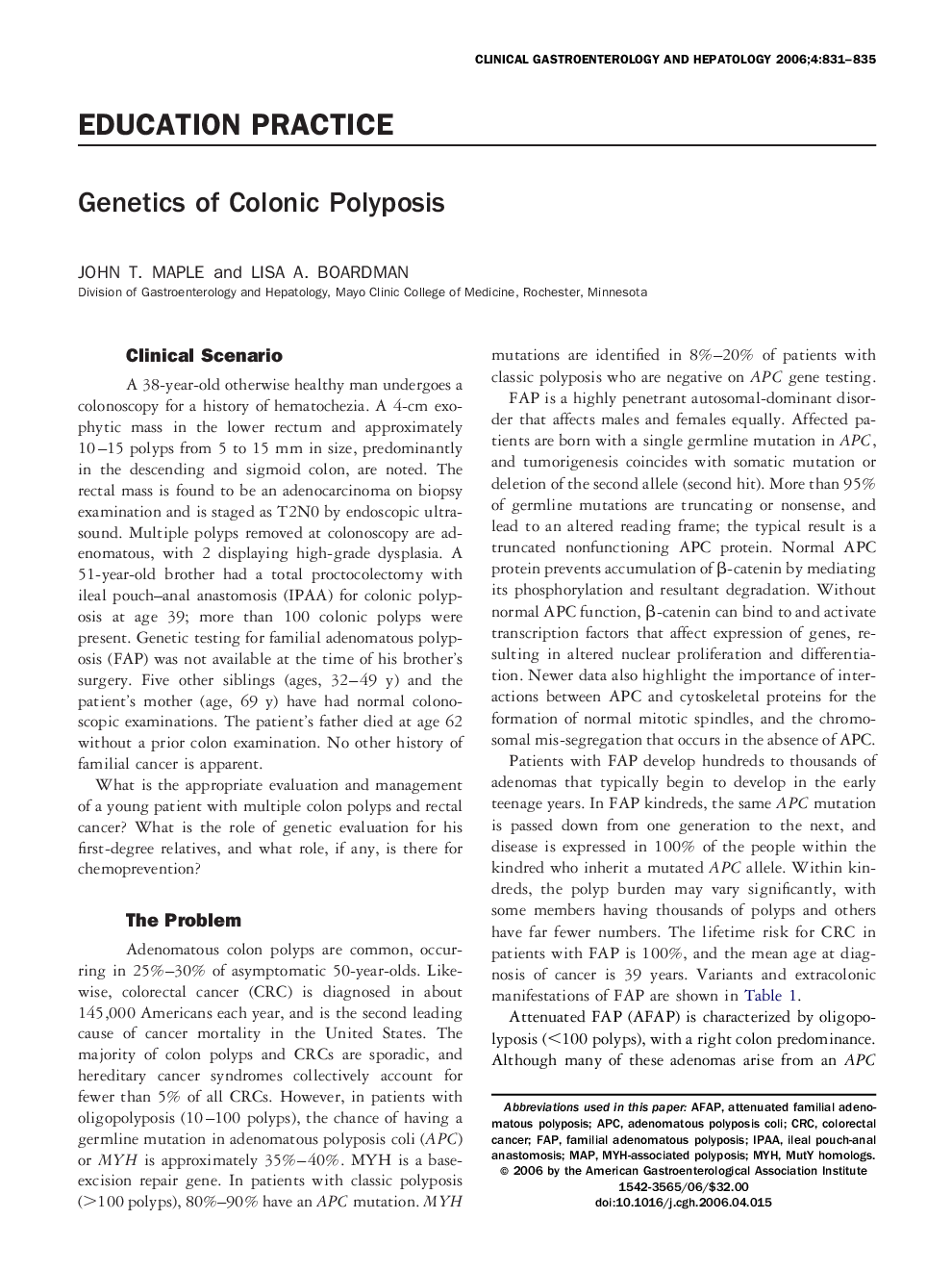 Genetics of Colonic Polyposis