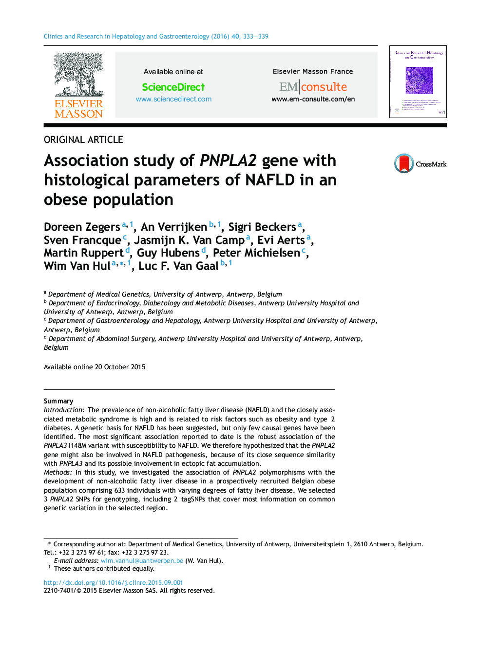 بررسی ارتباط ژن PNPLA2 با پارامترهای بافت شناسی NAFLD در جمعیت چاق
