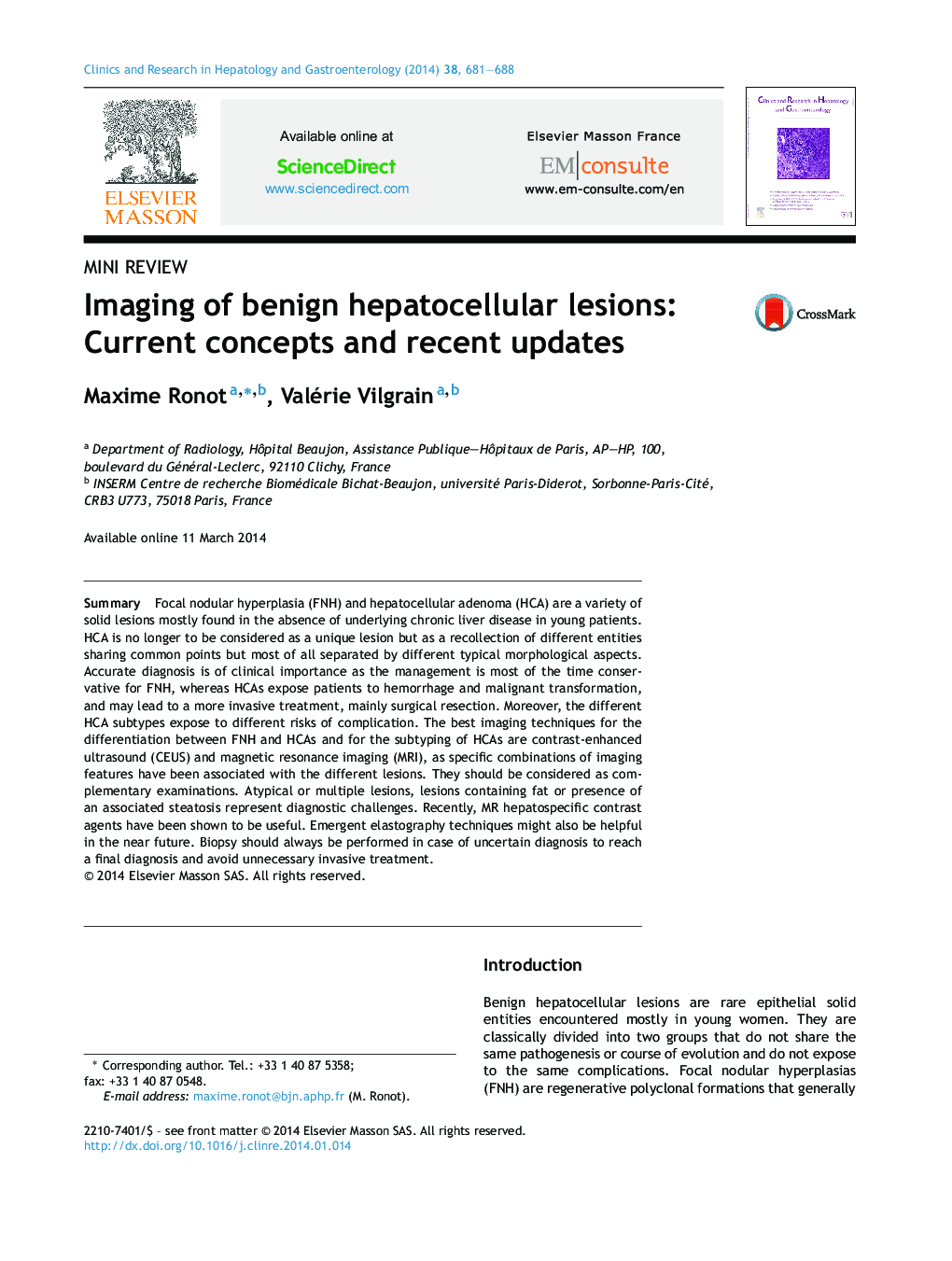 Imaging of benign hepatocellular lesions: Current concepts and recent updates