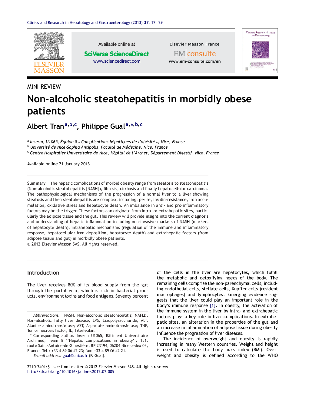 Non-alcoholic steatohepatitis in morbidly obese patients