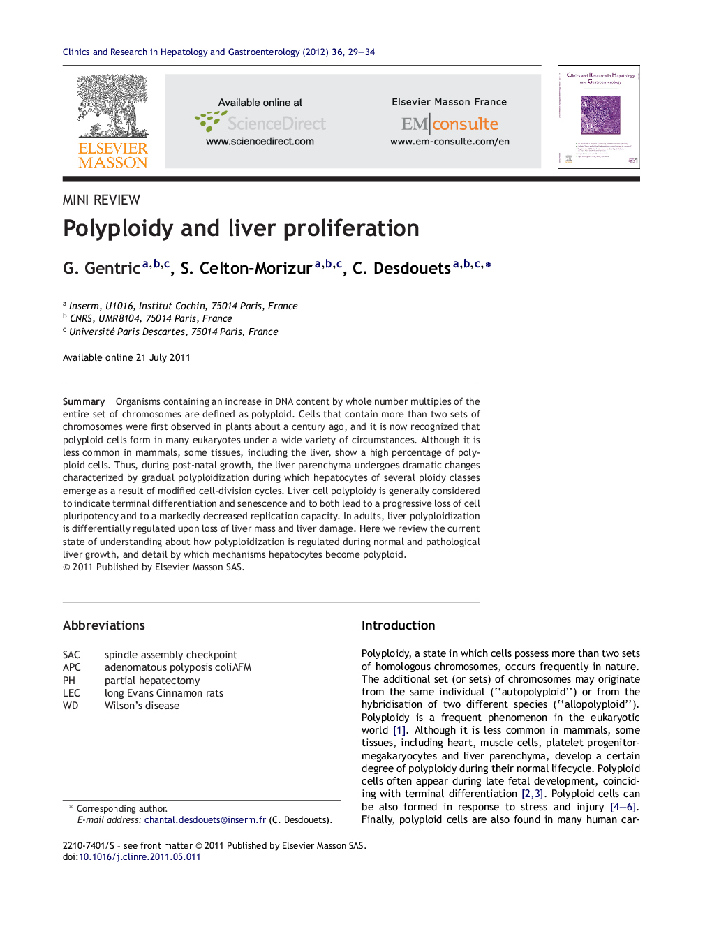 Polyploidy and liver proliferation