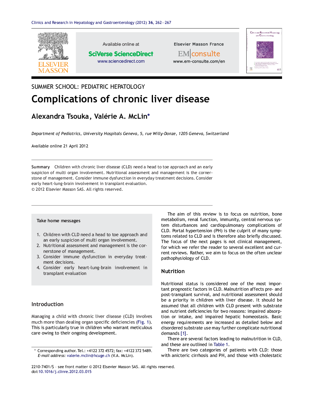 Complications of chronic liver disease